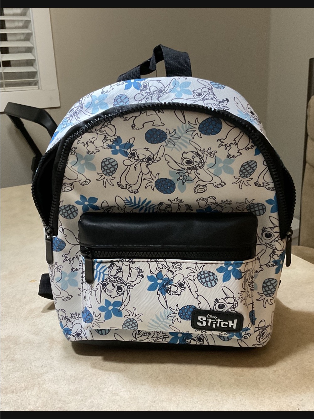 Loungefly Blue and Black Disney Stitch  Pattern Mini Backpack